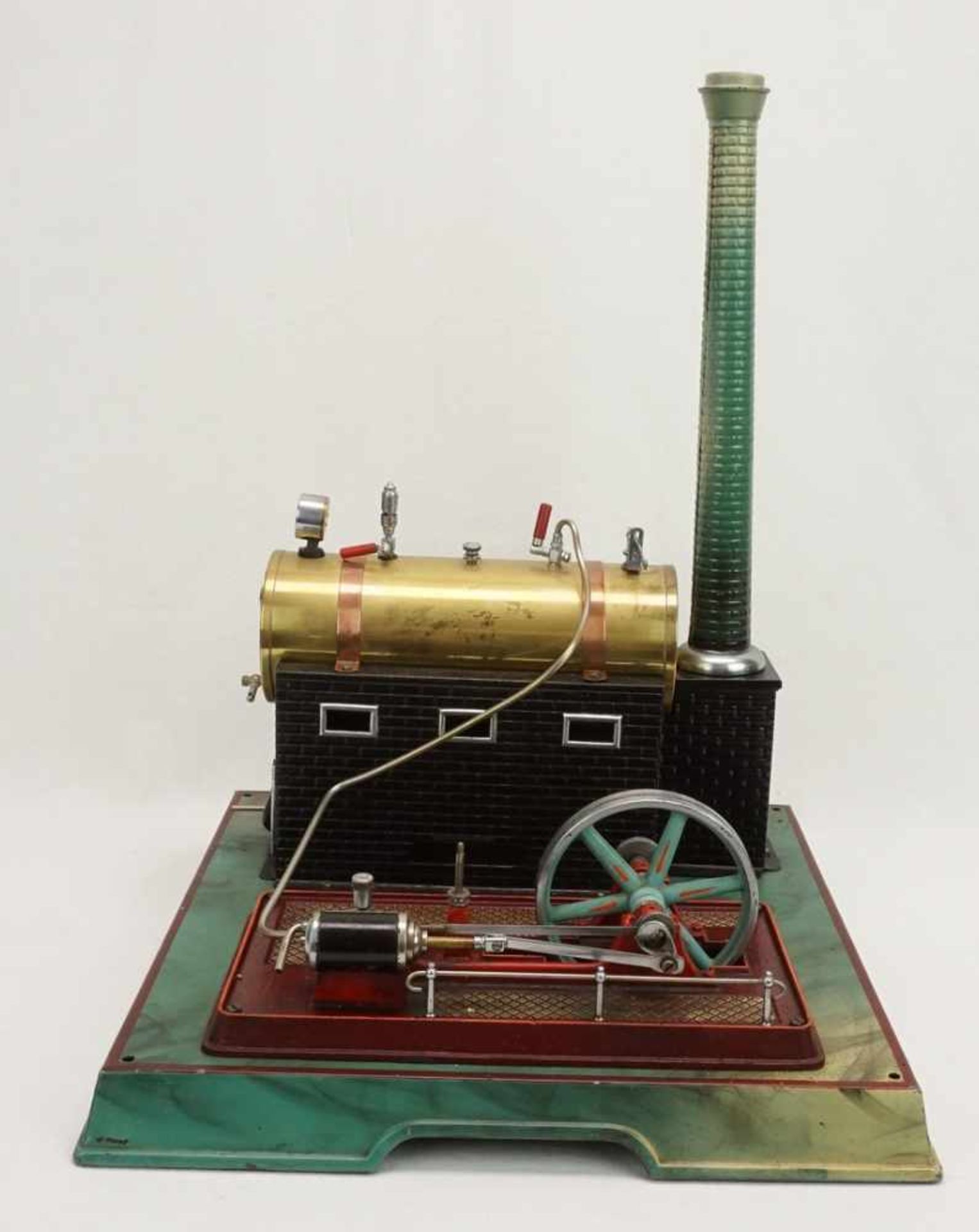 Märklin Dampfmaschine mit Transmissionliegender Messingkessel, mit Armaturen und feststehendem - Image 2 of 4