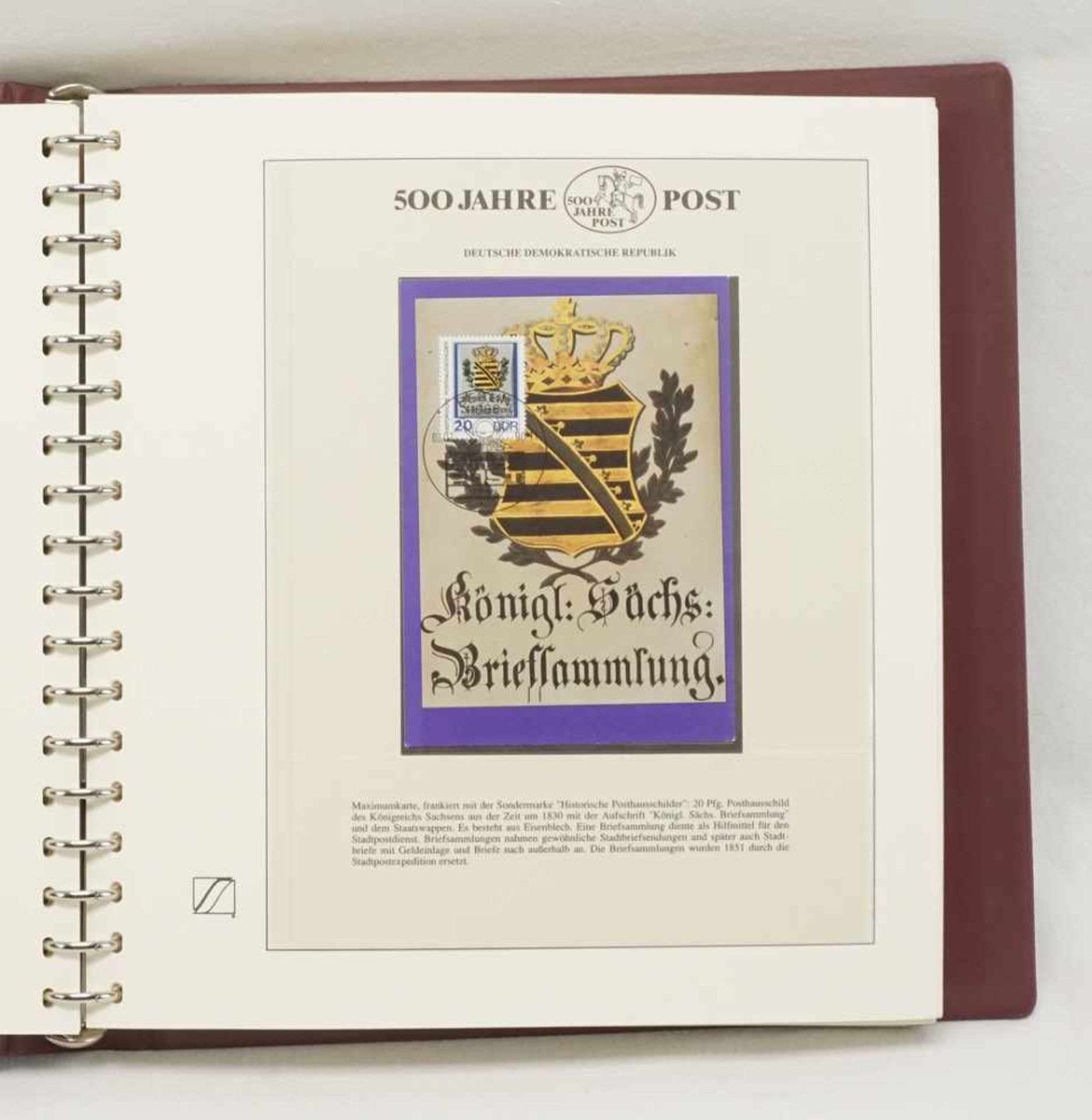 Album "500 Jahre Post"Softcover-Album, Sieger Verlag, 1990, vorgedruckte Blätter mit vielen - Image 3 of 3