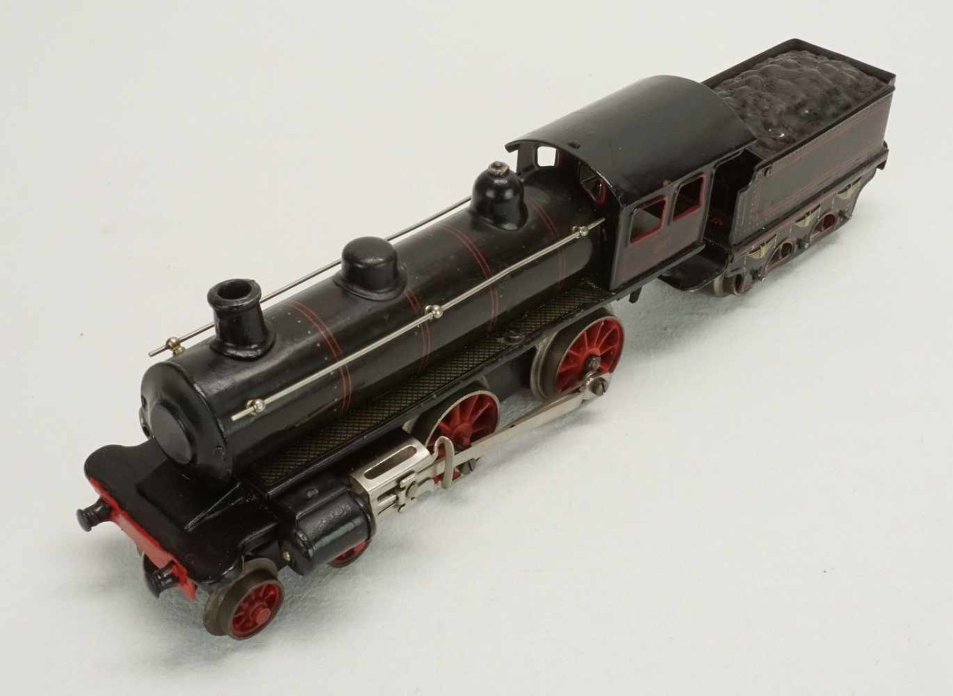 Schlepptenderlok BN 2587 Märklin, Spur 0, um 1930Uhrwerkantrieb intakt, Vor- und Rückwärtsgang, - Bild 4 aus 4