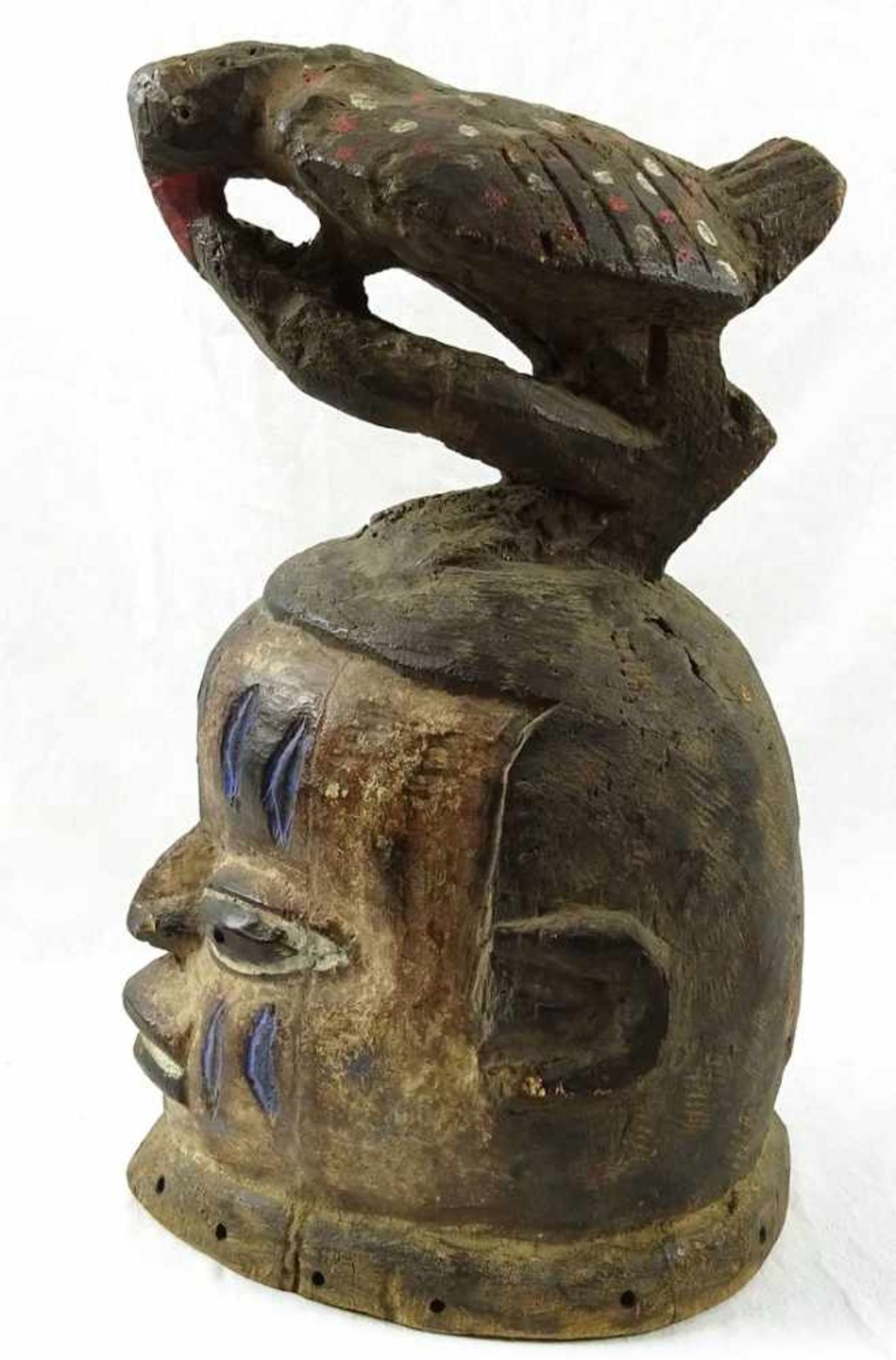 Helmmaske der Yoruba / Gelede, Nigerialeichtes Holz, aus Harzer Privatsammlung, altersgemäß guter - Image 4 of 5