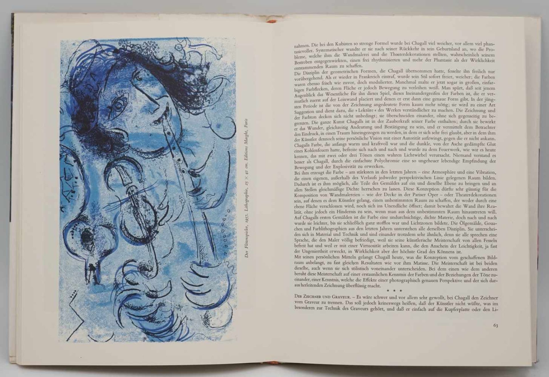 Vier Bücher über Marc Chagall1) "Marc Chagall - das graphische Werk", 1957, Leineneinband mit - Image 5 of 5