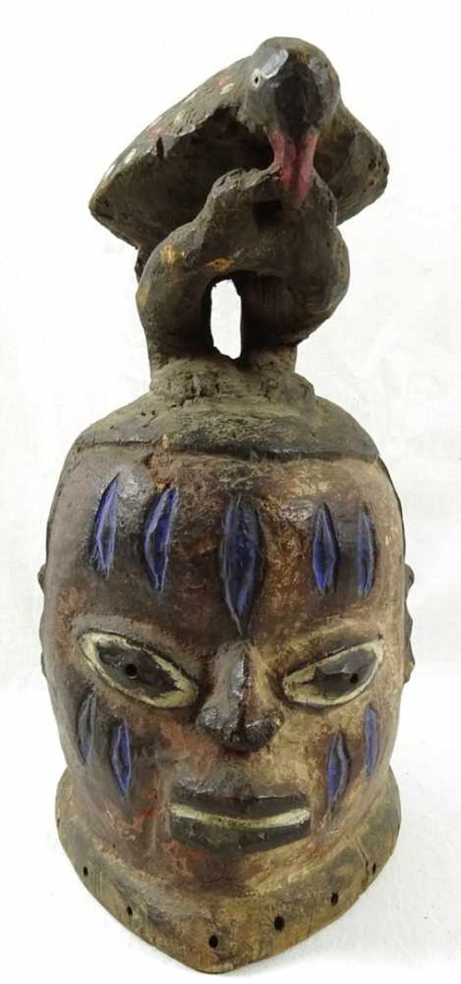 Helmmaske der Yoruba / Gelede, Nigerialeichtes Holz, aus Harzer Privatsammlung, altersgemäß guter