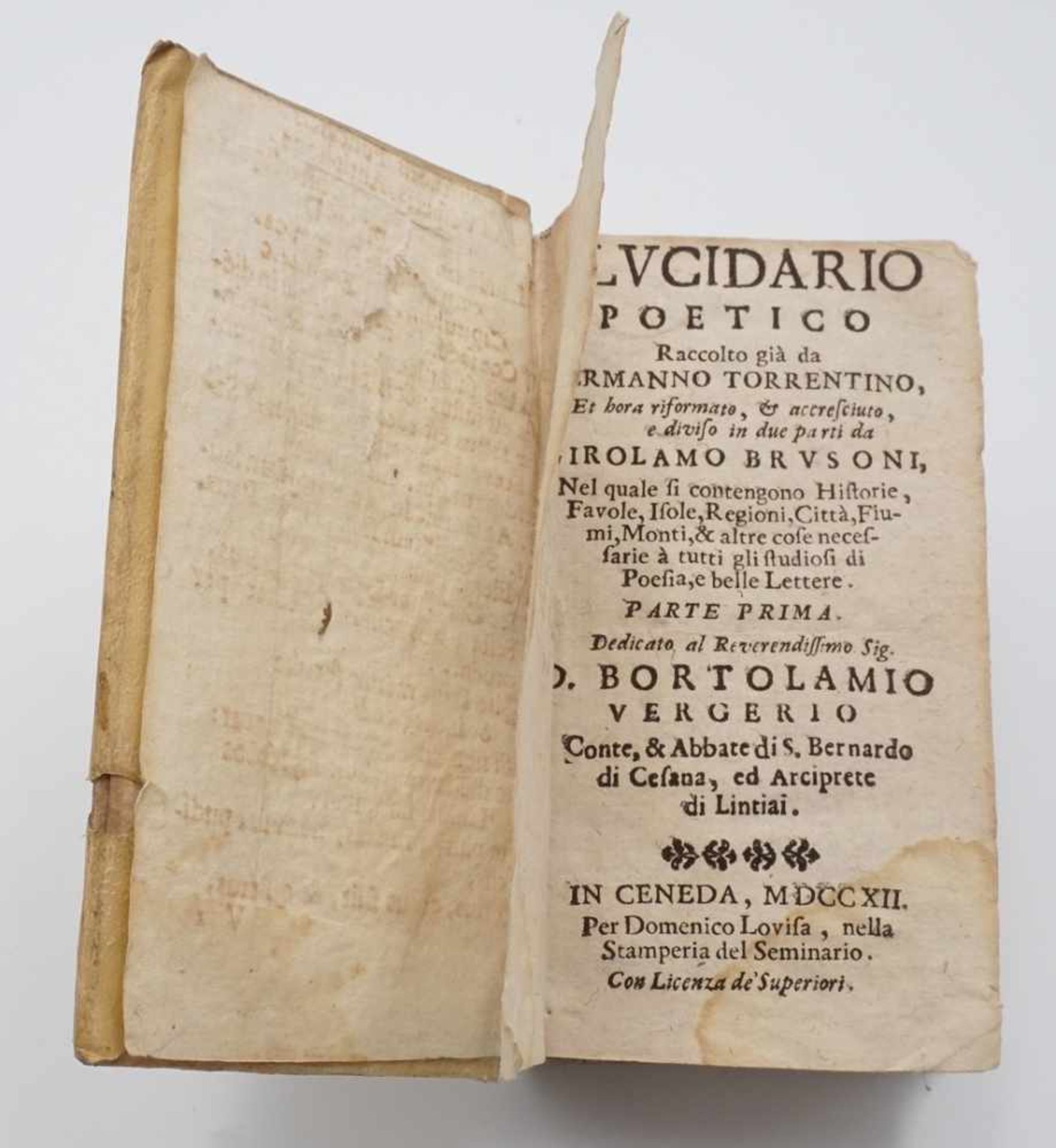 Hermanno Torrentino, "Elucidario Poetico"1712, ein italienisches Sammelwerk der Poesie,