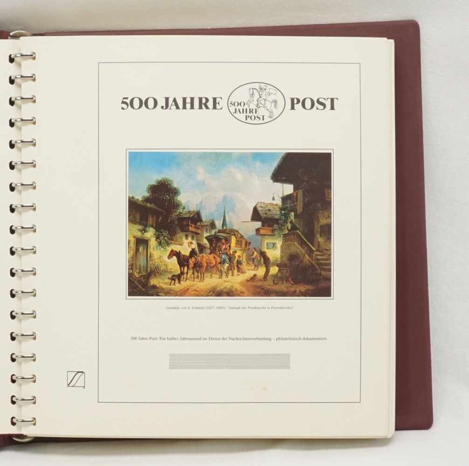Album "500 Jahre Post"Softcover-Album, Sieger Verlag, 1990, vorgedruckte Blätter mit vielen - Image 2 of 3