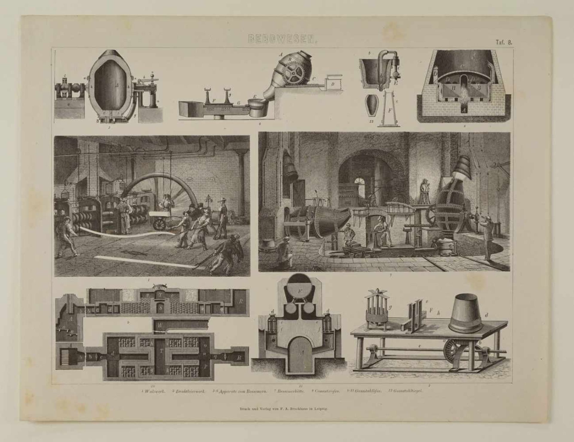 Unbekannter Künstler, "Bercwesen"Stahlstich/Papier, um 1870, verschiedene Darstellungen vom - Bild 3 aus 3