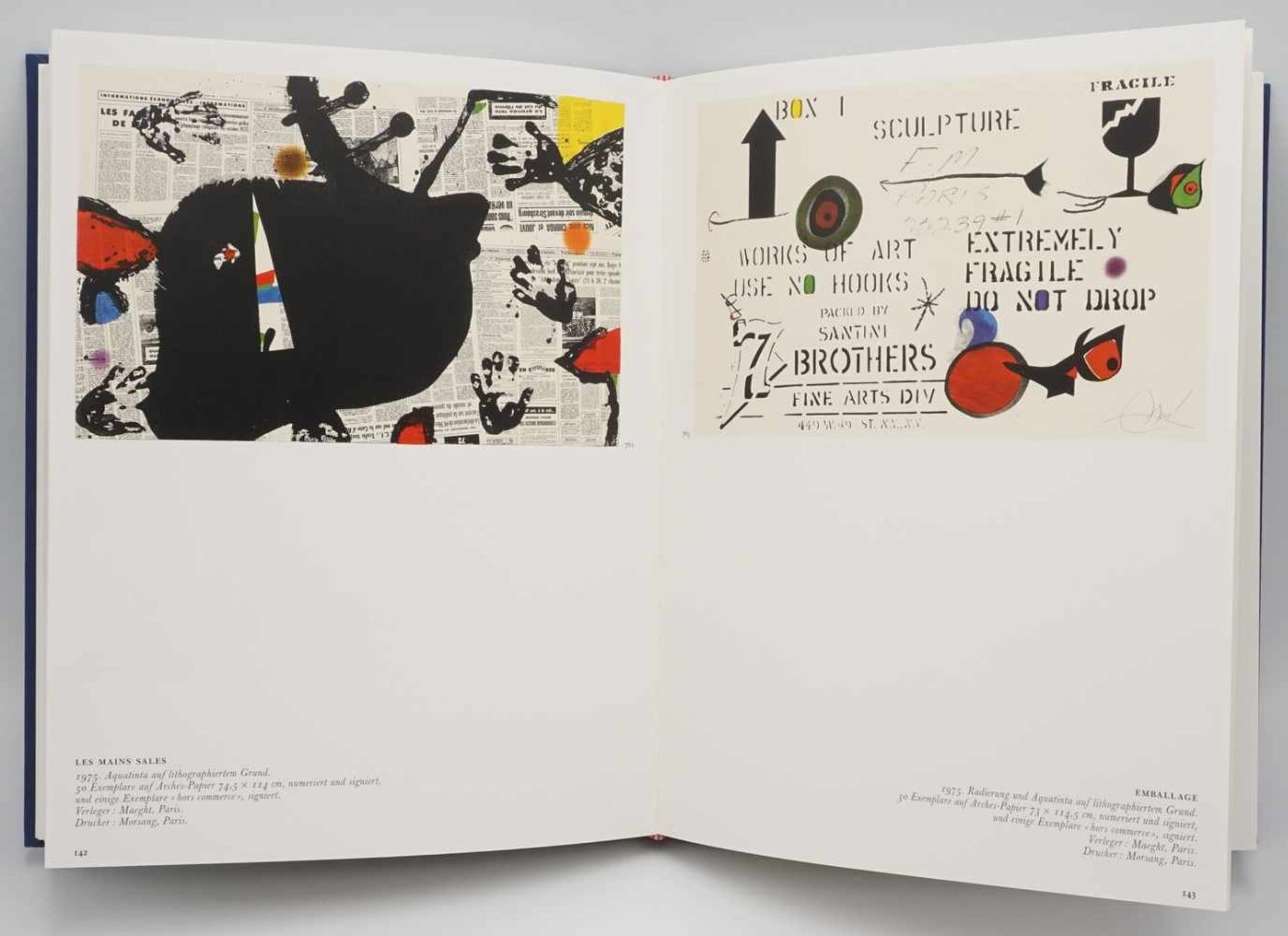 Drei Bücher über Joan Miró1) Jacques Dupin "Miró Radierungen 1973-1975", Band III, 1991, blauer - Image 2 of 7