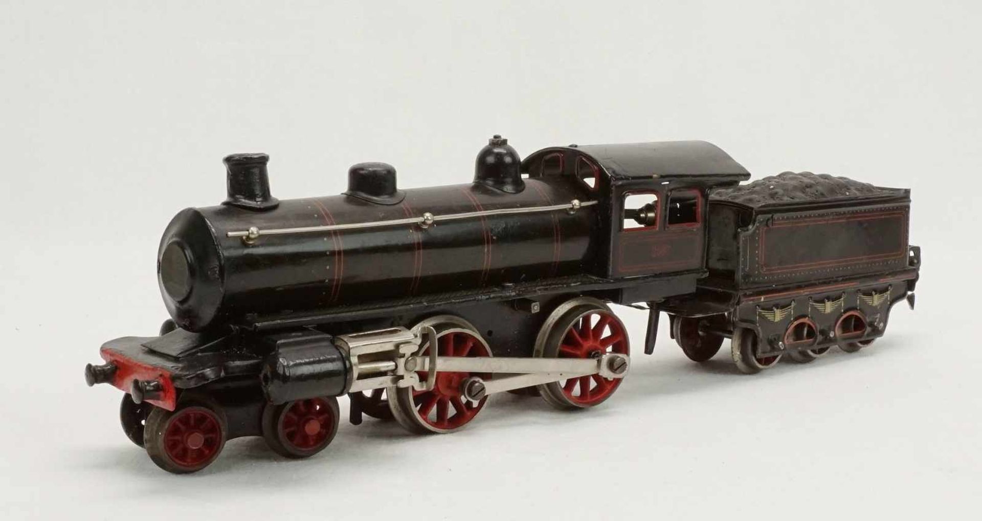 Schlepptenderlok BN 2587 Märklin, Spur 0, um 1930Uhrwerkantrieb intakt, Vor- und Rückwärtsgang,