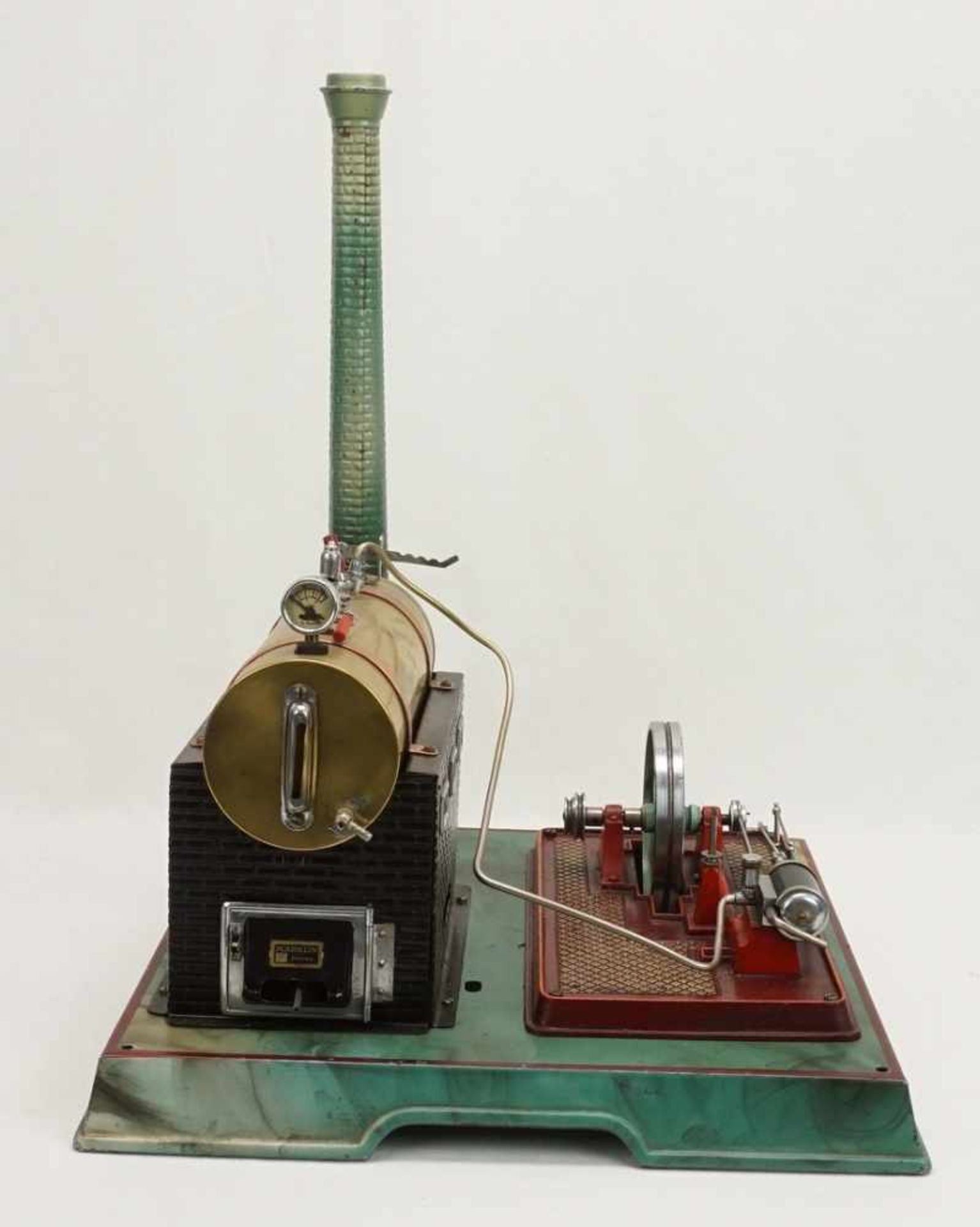 Märklin Dampfmaschine mit Transmissionliegender Messingkessel, mit Armaturen und feststehendem - Image 3 of 4