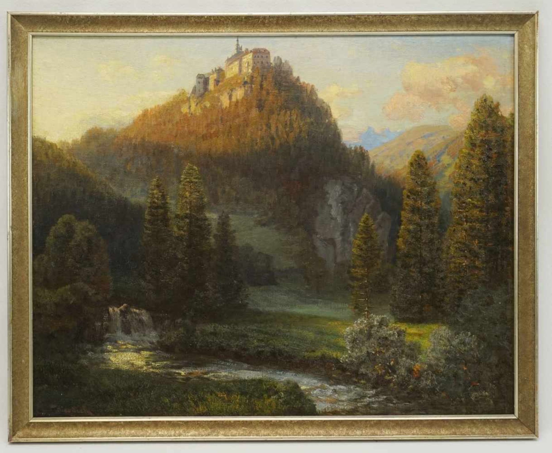 Anton Hlavacek, "Burg Aggstein in der Wachau"Mitglied des Wiener Künstlerhauses (Wien 1842 - Wien - Image 2 of 4