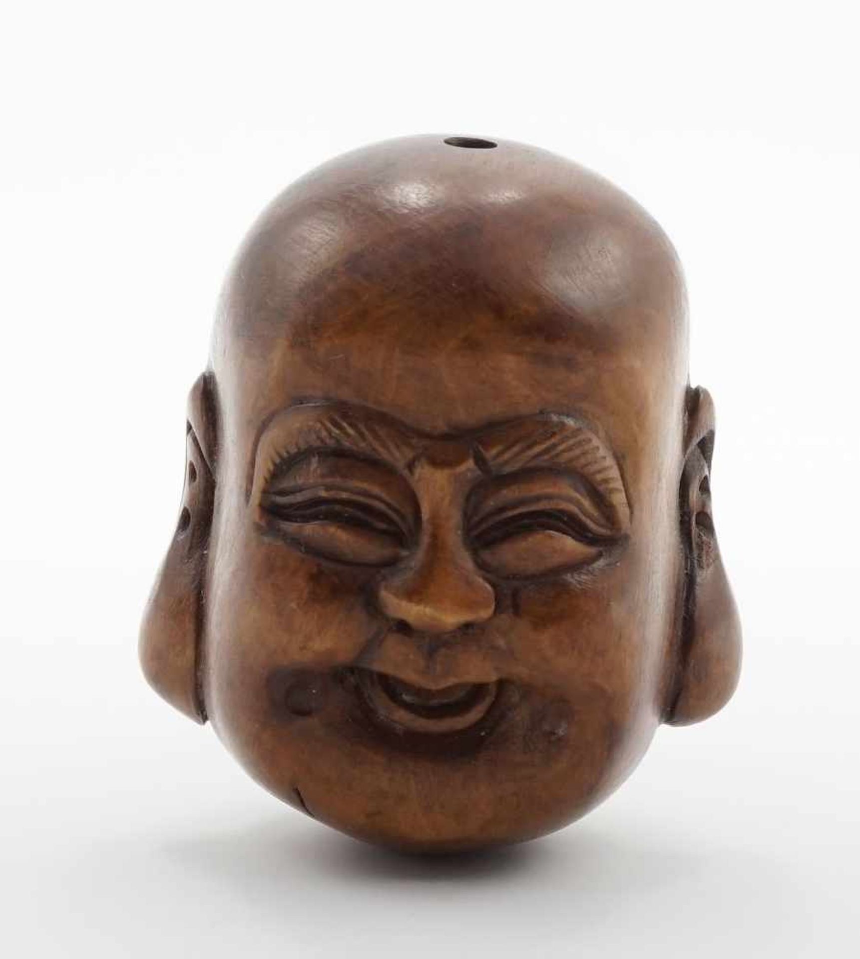 Netsuke "Lächelnder Buddha", 1. Hälfte 20. Jh.Buchsbaum, guter Zustand, H. 4 cm