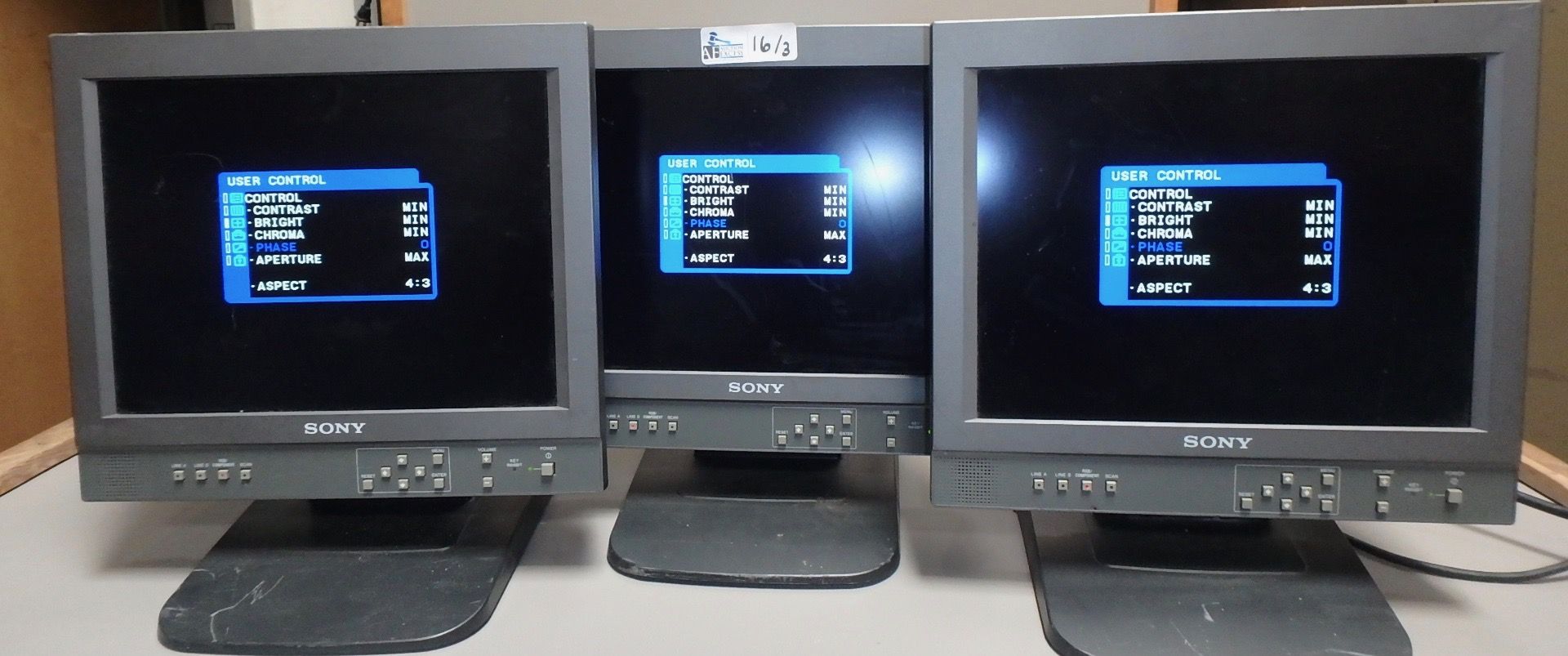 LOT OF 3 SONY MONITORS