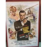 Framed Spanish James Bond vintage film poster