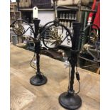 Pair of wrought iron double lamp stands