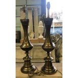 Pair of heavy elegant brass table lamps