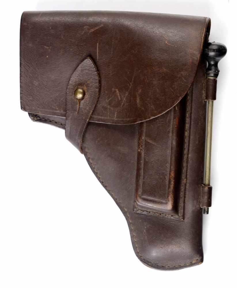 PISTOLENTASCHESSSR / Staaten des Warschauer Paktes,1973Dienst-Pistolentasche aus weichem Braunleder,