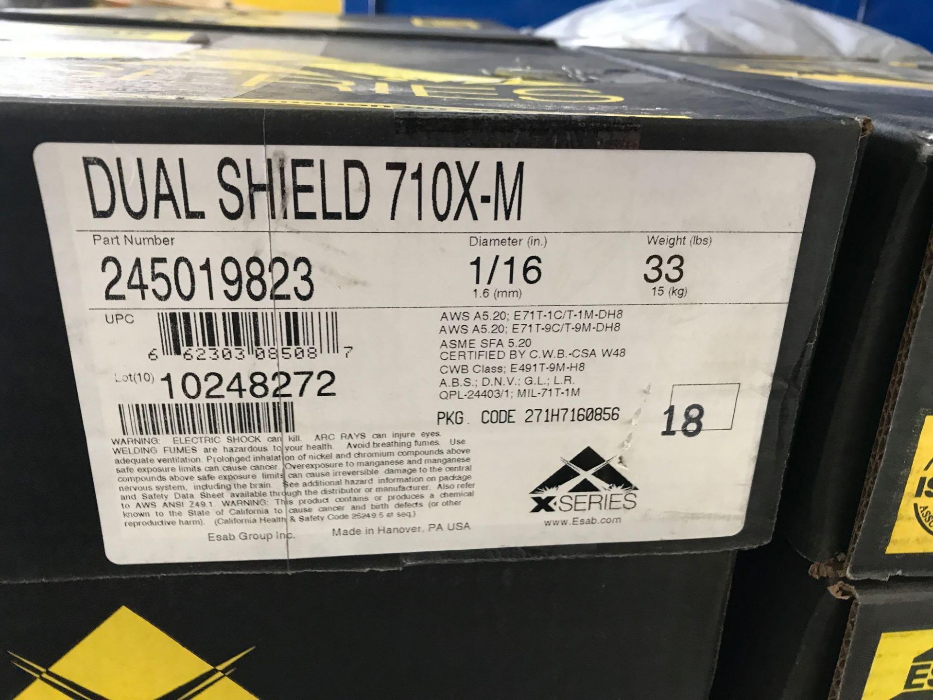 12 BOXES OF X-SERIES ESAB 1/16” 710X-M WELDING WIRE - Image 3 of 3