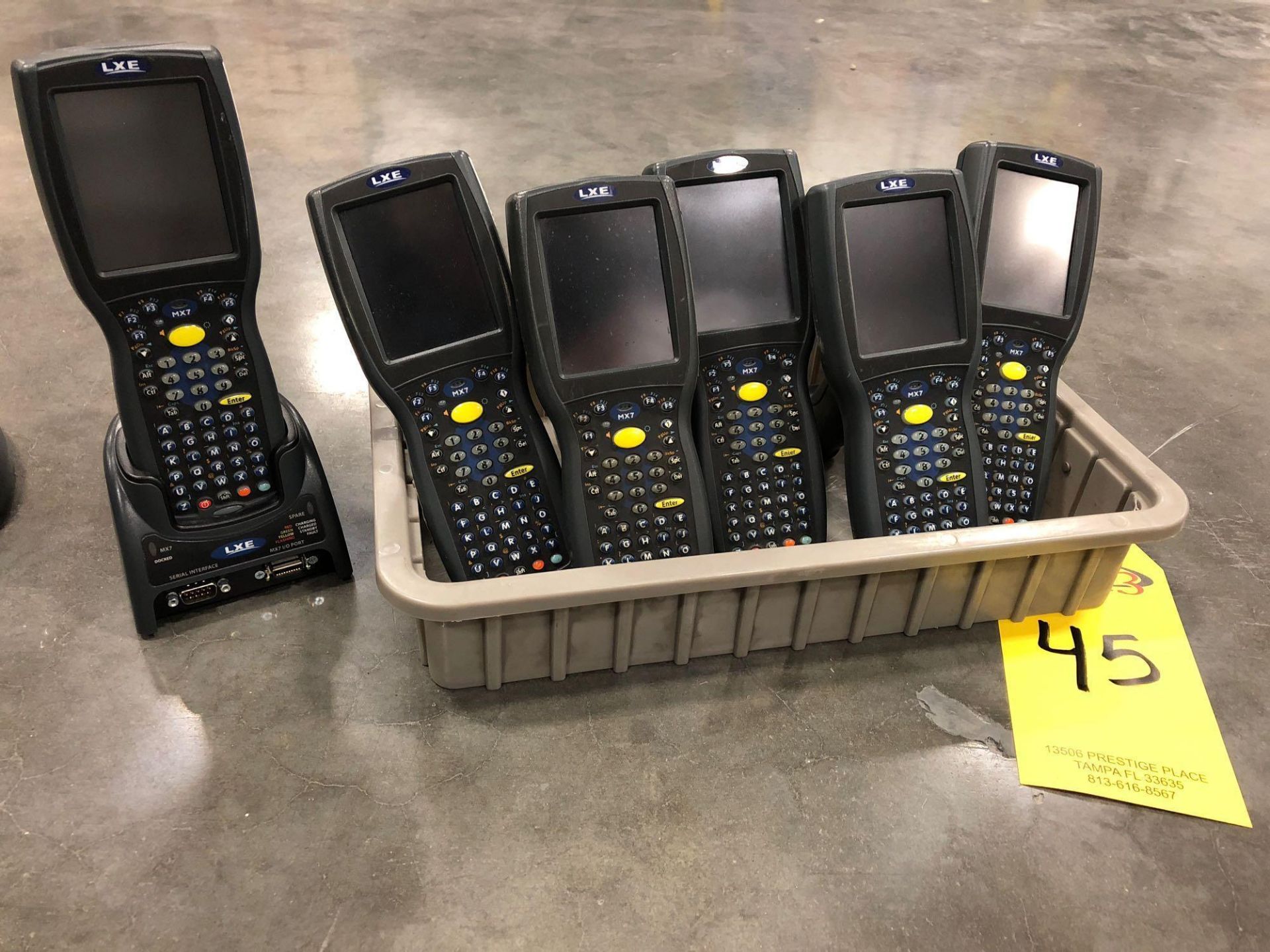 SET OF SIX LXE SCANNERS MODEL MX7 ONE WITH BASE