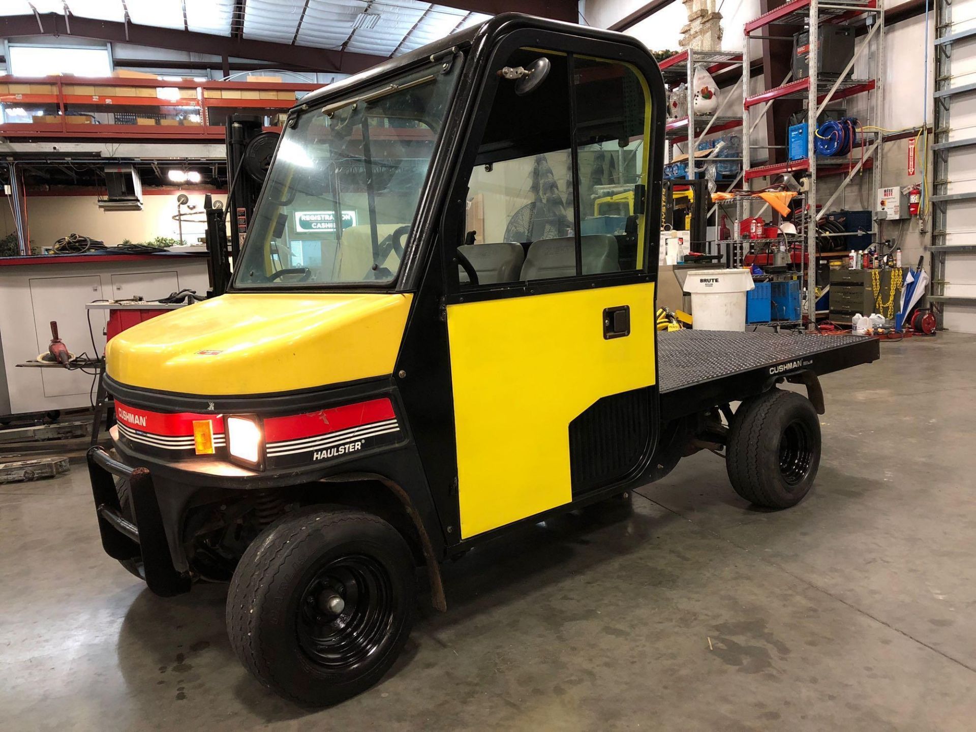 2013 CUSHMAN HAULSTER FLAT BED UTV, ENCLOSED CAB