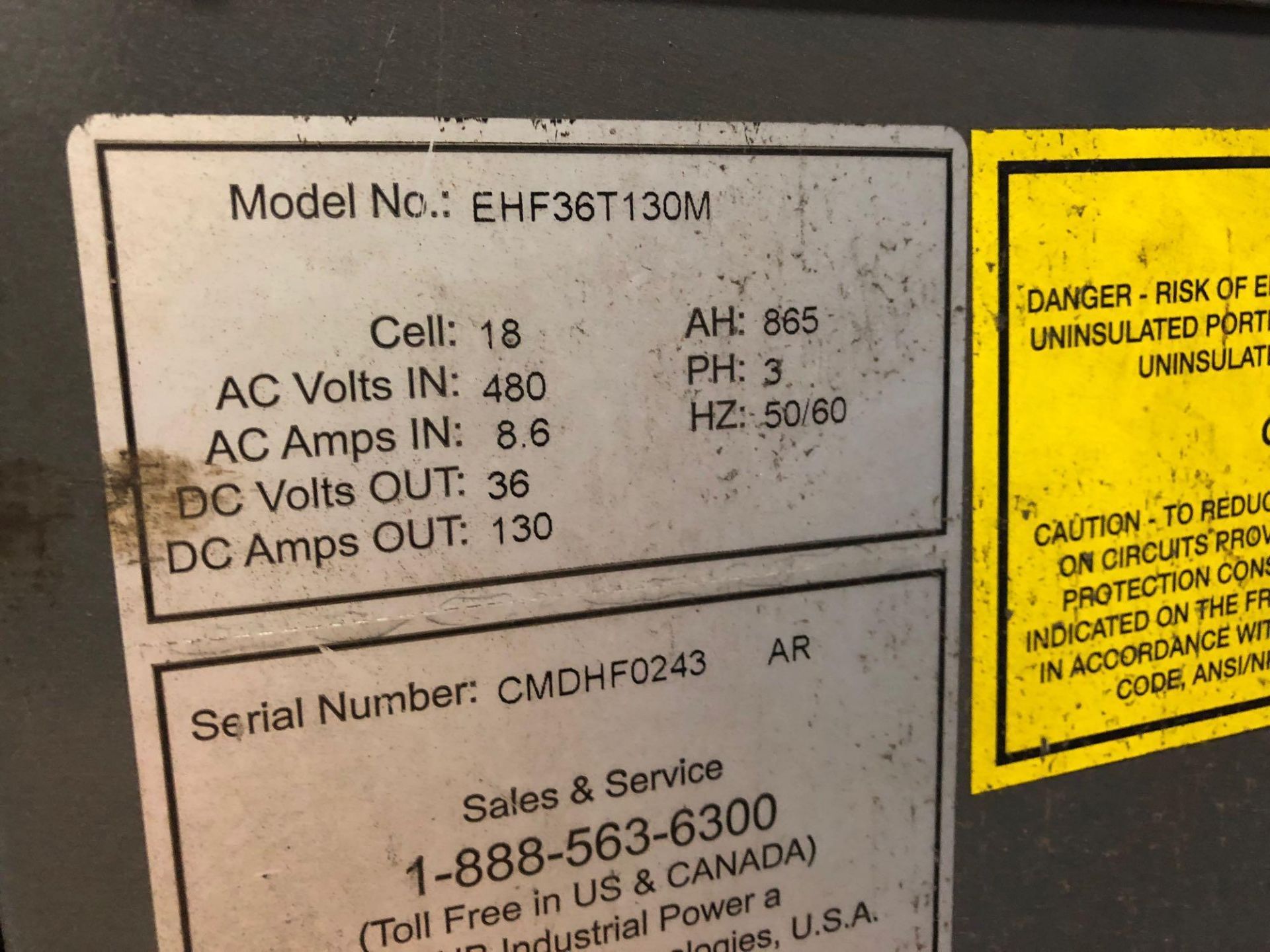 EHF BATTERY CHARGER MODEL EHF36T130M - Image 3 of 3