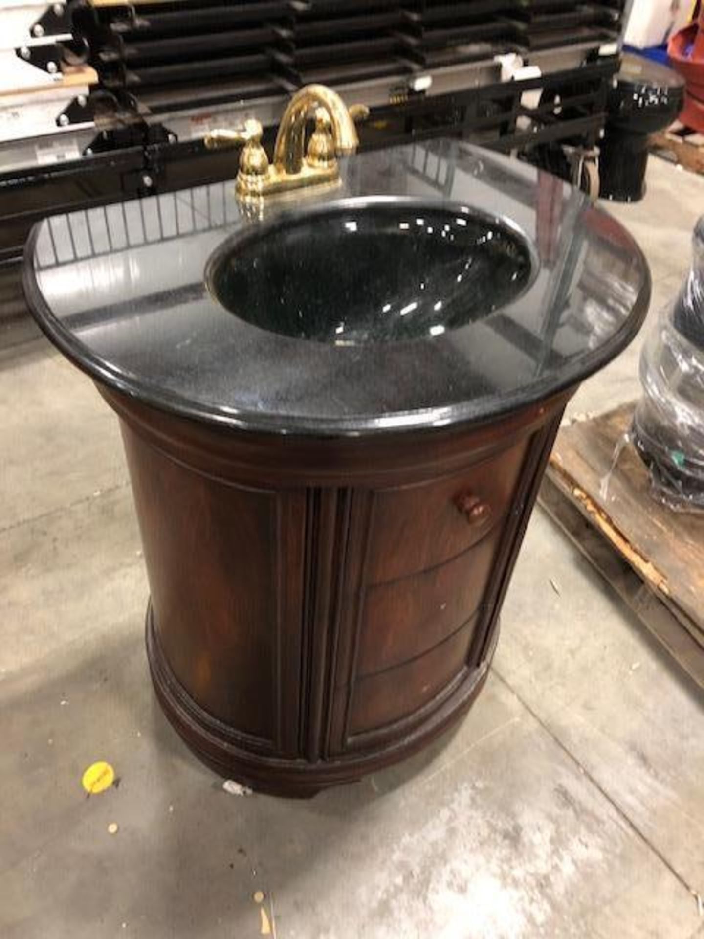 VANITY WITH SINK, STONE COUNTER TOP - Image 3 of 4