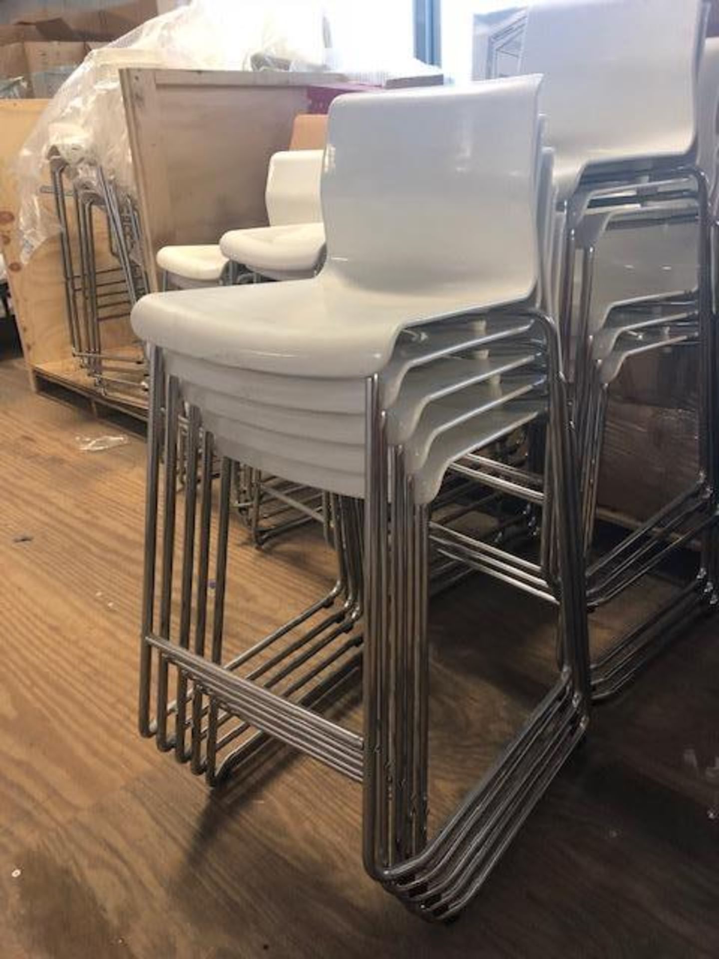 17 NEW WHITE STOOLS/BAR STOOLS - Image 2 of 2