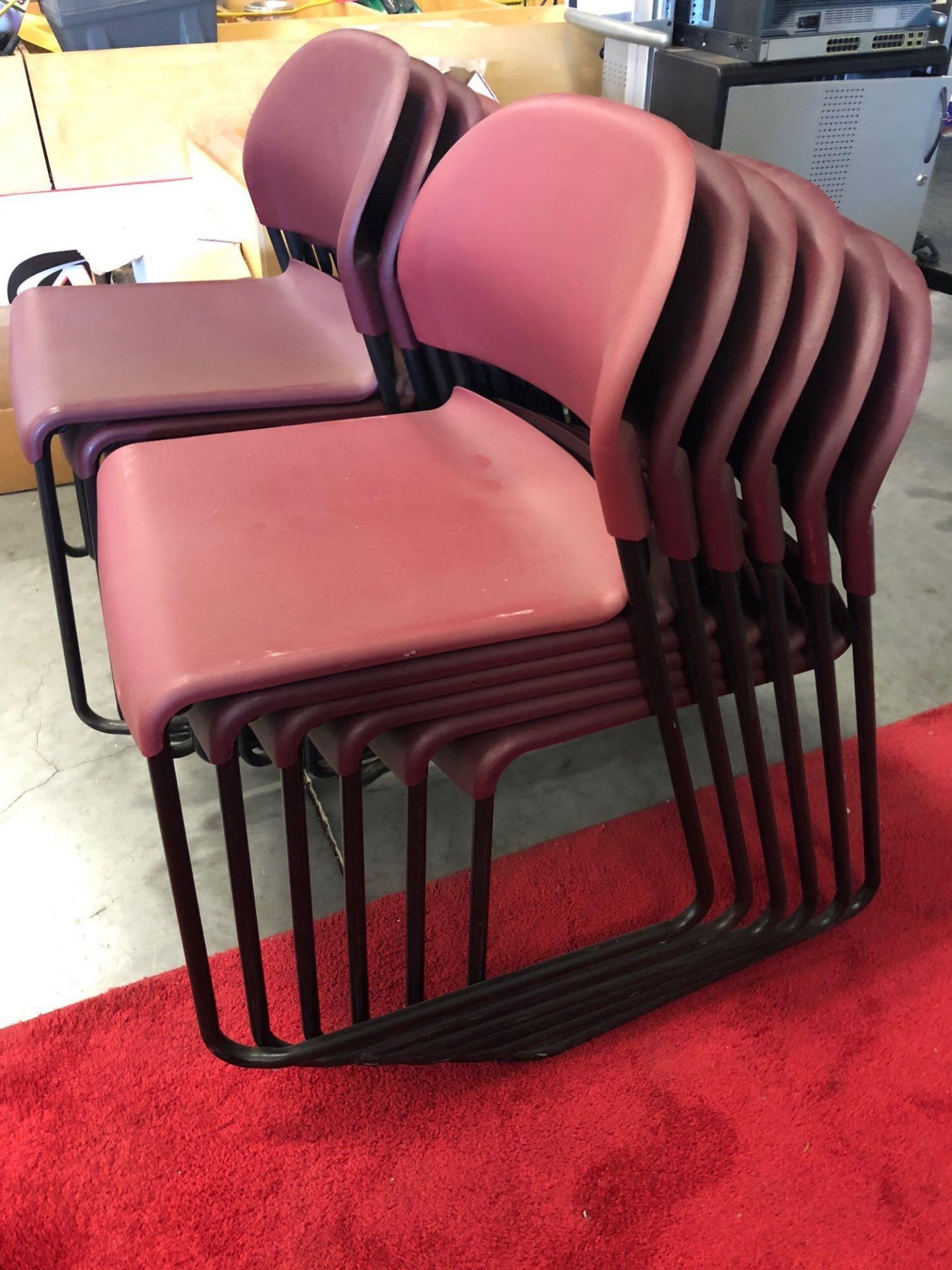 TWELVE STACKABLE CHAIRS