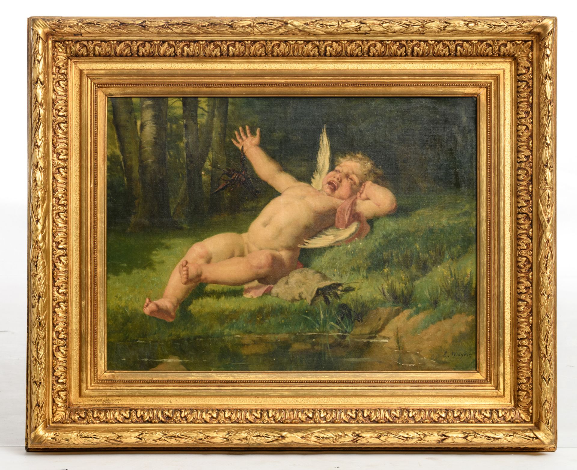 Meyer E., the deserved punishment, oil on canvas, 50 x 67 cm - Bild 2 aus 4