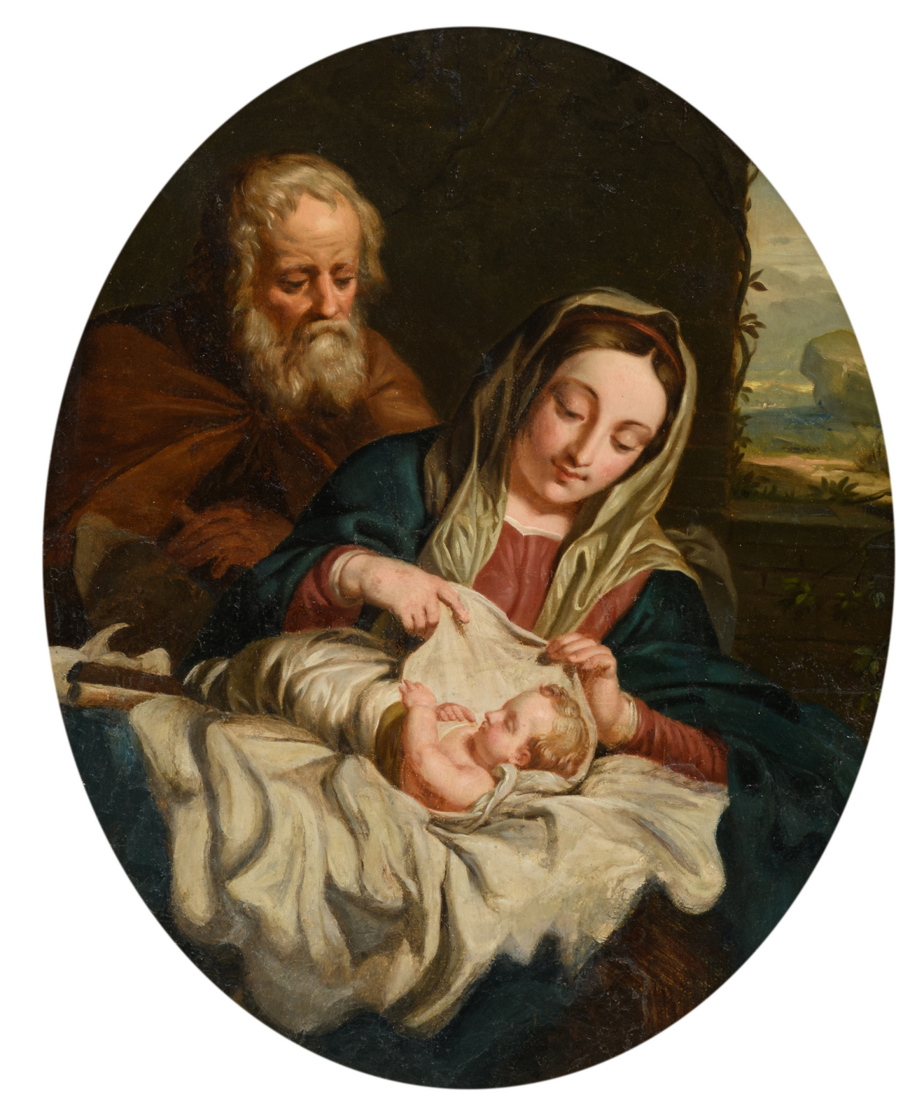 Unsigned, the Holy Family, oil on canvas, about 1800, 45 x 55,5 cm