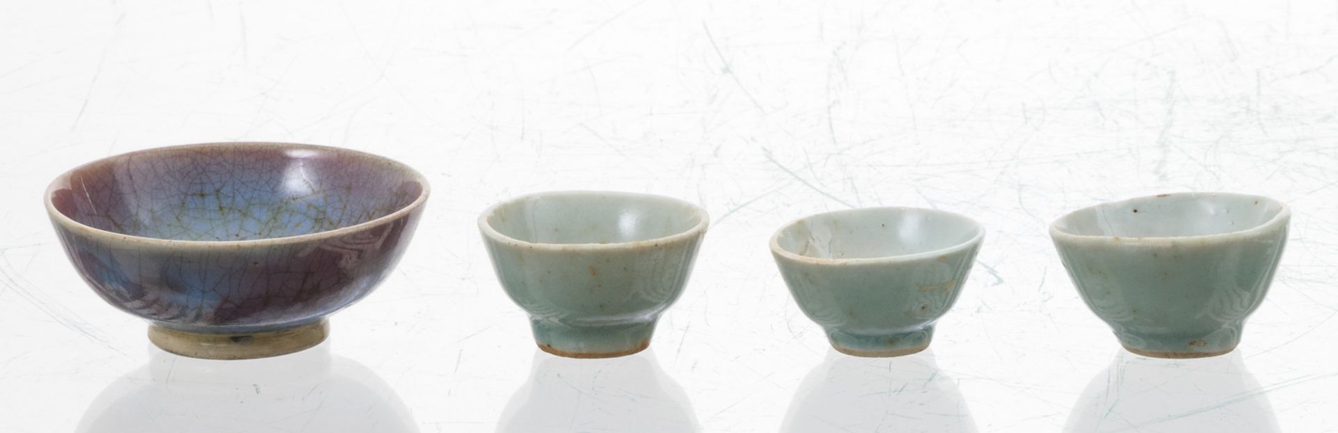 A various of Chinese celadon and crackleware porcelain and stoneware vases, plates and cups, two - Image 30 of 30