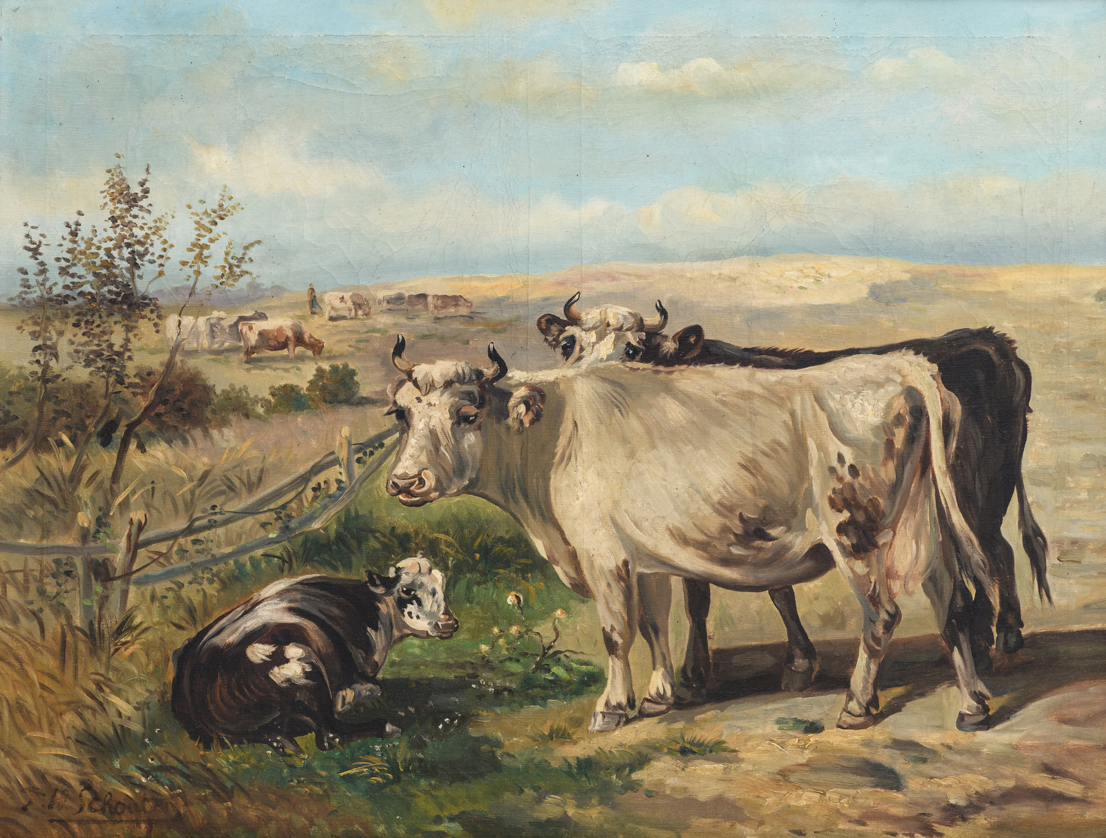 Schouten P., cattle in a landscape, oil on canvas, 65 x 85 cm