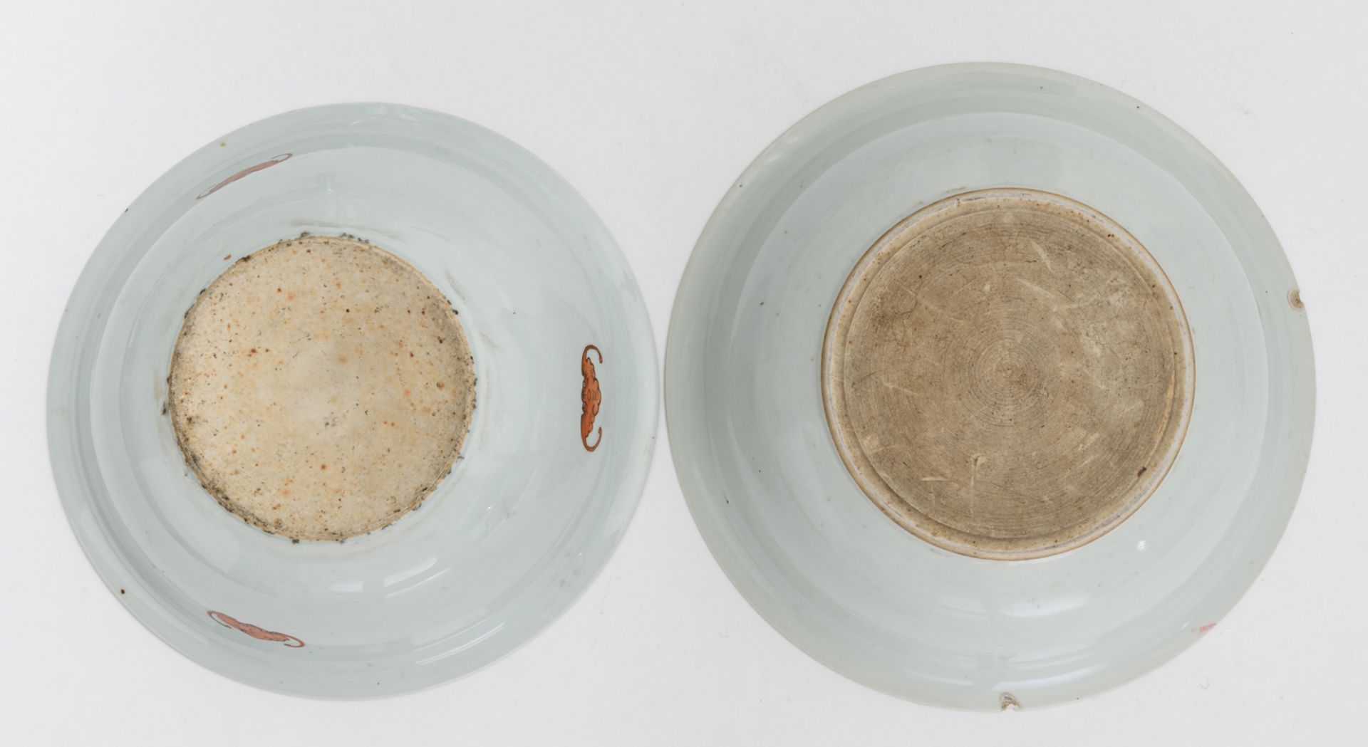 Two Chinese famille rose bowls decorated with bats and flower branches, 19thC, H 11,5 - ø 34 - 37 - Image 4 of 15