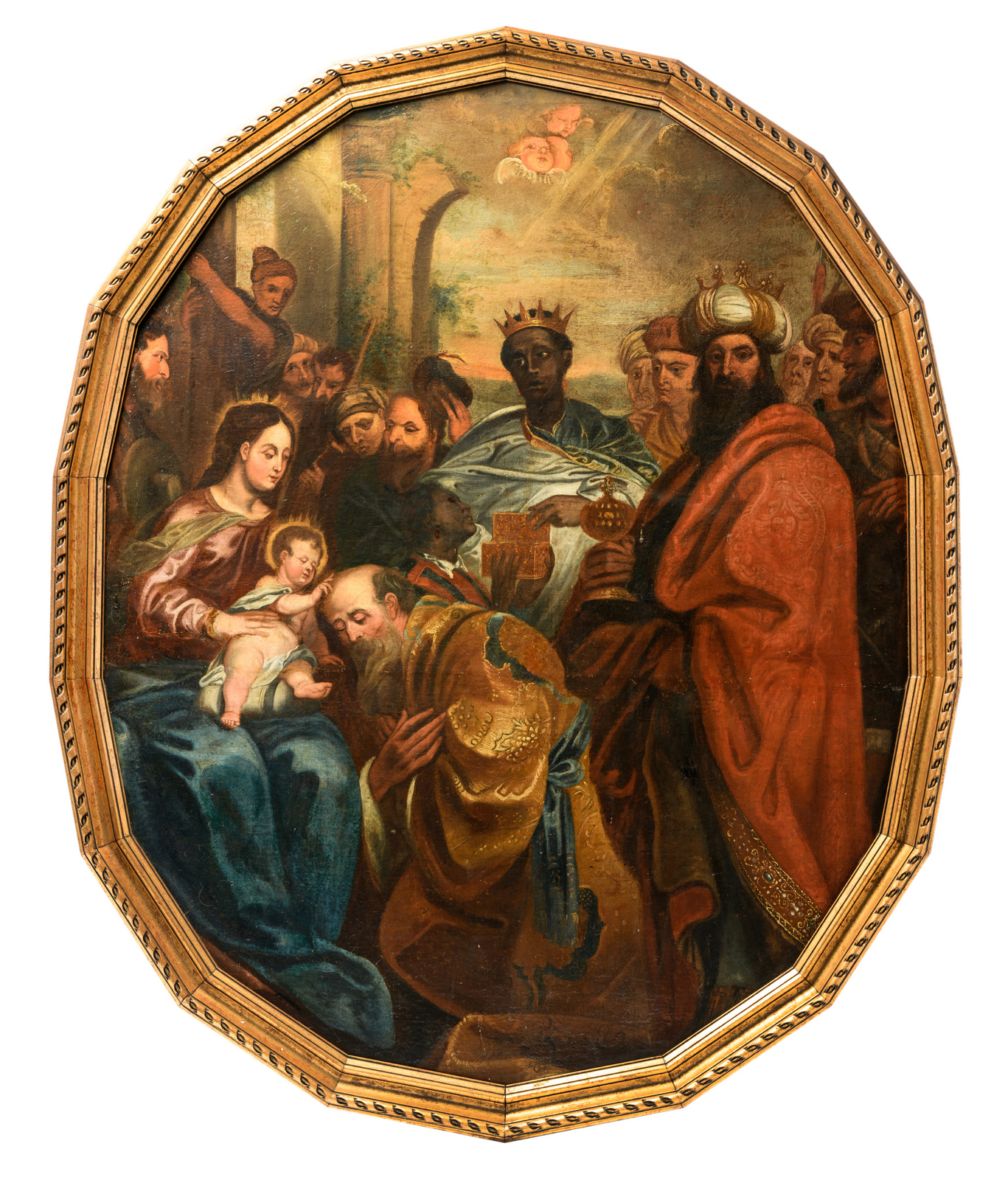 Unsigned, the Adoration of the Magi, oil on canvas, 17thC, the Southern Netherlands, 107 x 133 cm - Image 2 of 5