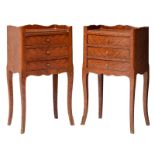 A pair of early Neoclassical rosewood chiffoniers, H 74,5 - W 41,5 - D 28 cm