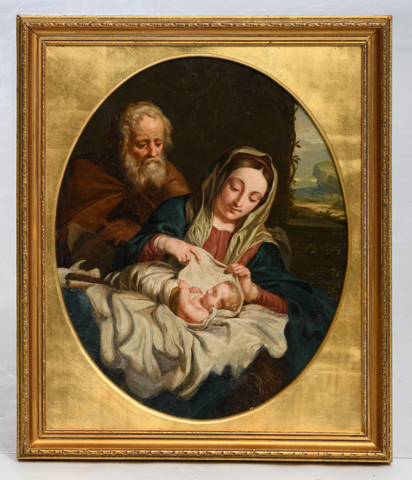 Unsigned, the Holy Family, oil on canvas, about 1800, 45 x 55,5 cm - Image 2 of 3