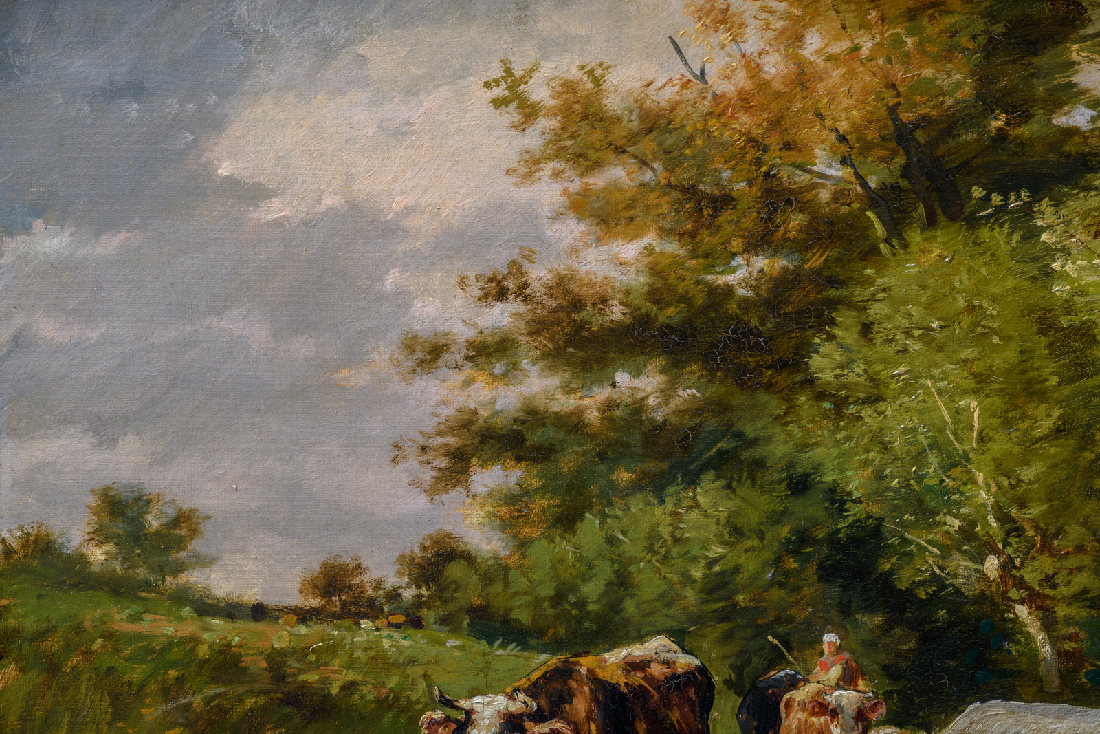 (Jansen W.G.T.), a pair of rural views depicting shepherds with their flock, oil on canvas, 65 x - Image 15 of 17