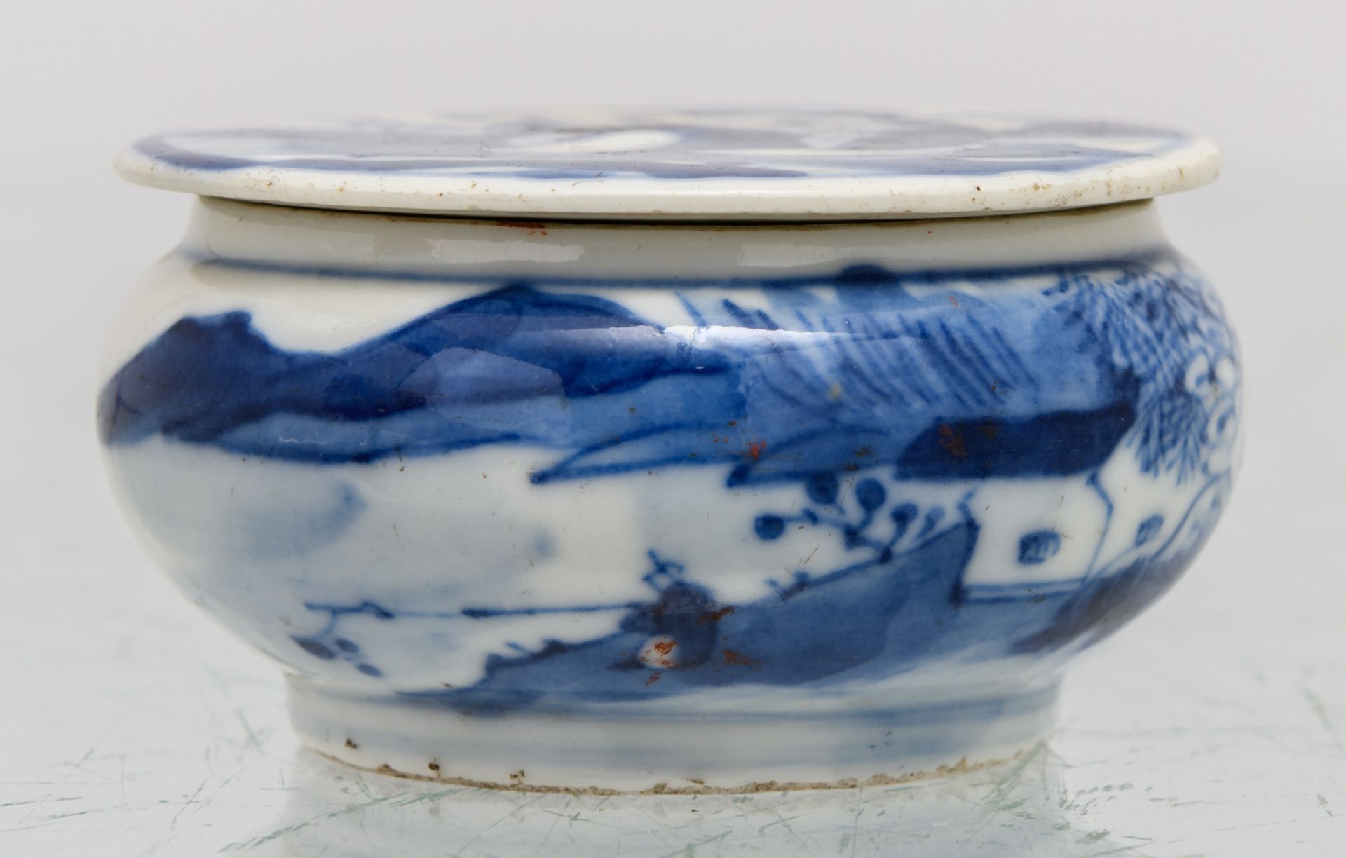 Various Chinese blue and white decorated porcelain items depicting figures in different - Image 13 of 18