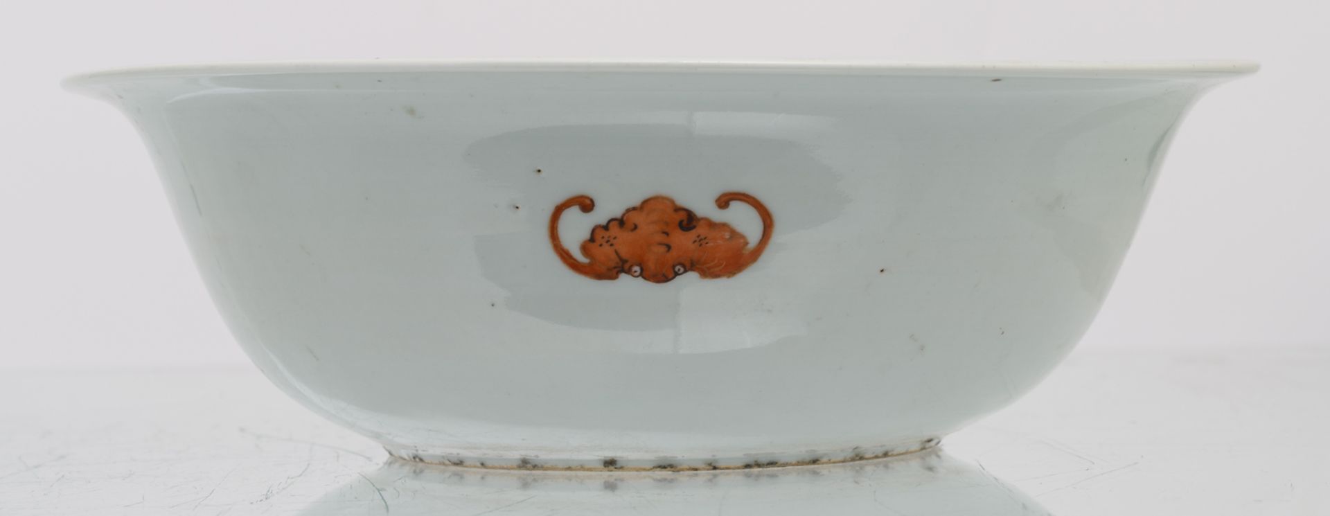 Two Chinese famille rose bowls decorated with bats and flower branches, 19thC, H 11,5 - ø 34 - 37 - Image 5 of 15