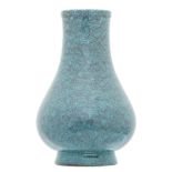 A Chinese pear shaped robin's egg glazed Hu vase with a Yongzheng mark, H 33 cm