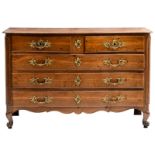 A second half of the 18thC Flemish oak chest of drawers, H 89 - W 136 - D 60 cm