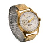 An 18ct gold mount 50s calendar chronograph watch Baume & Mercier