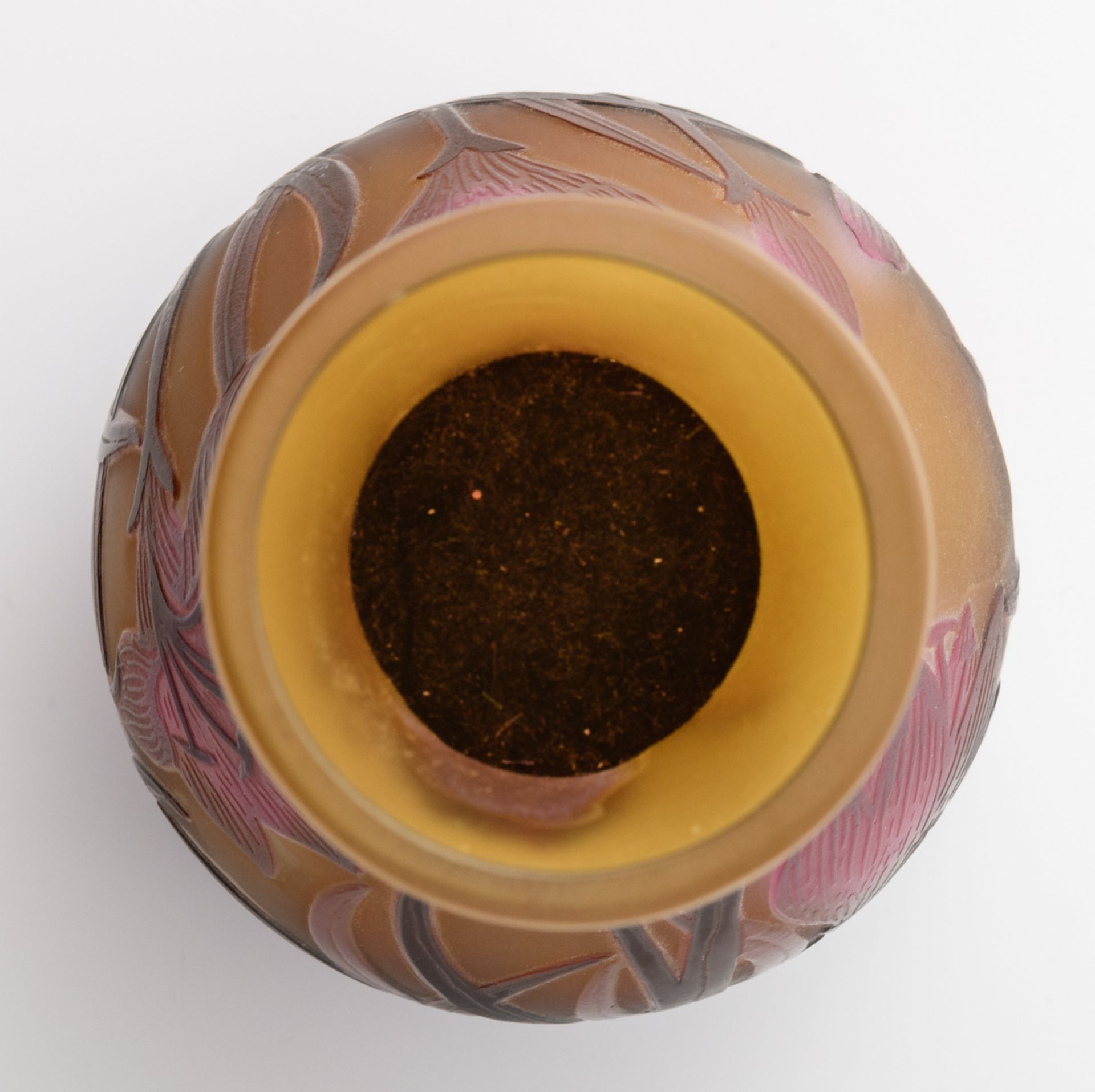 Gallé E., a decorative multilayered etched glass vase, marked, H 11 cm - Image 5 of 7