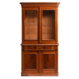 A second half of the 19thC mahogany library bookcase, H 218 - W 113 - D 47,5 cm