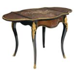 A Historism Boulle pembroke table, H 71 - W 66 - 114,5 - D 70 cm