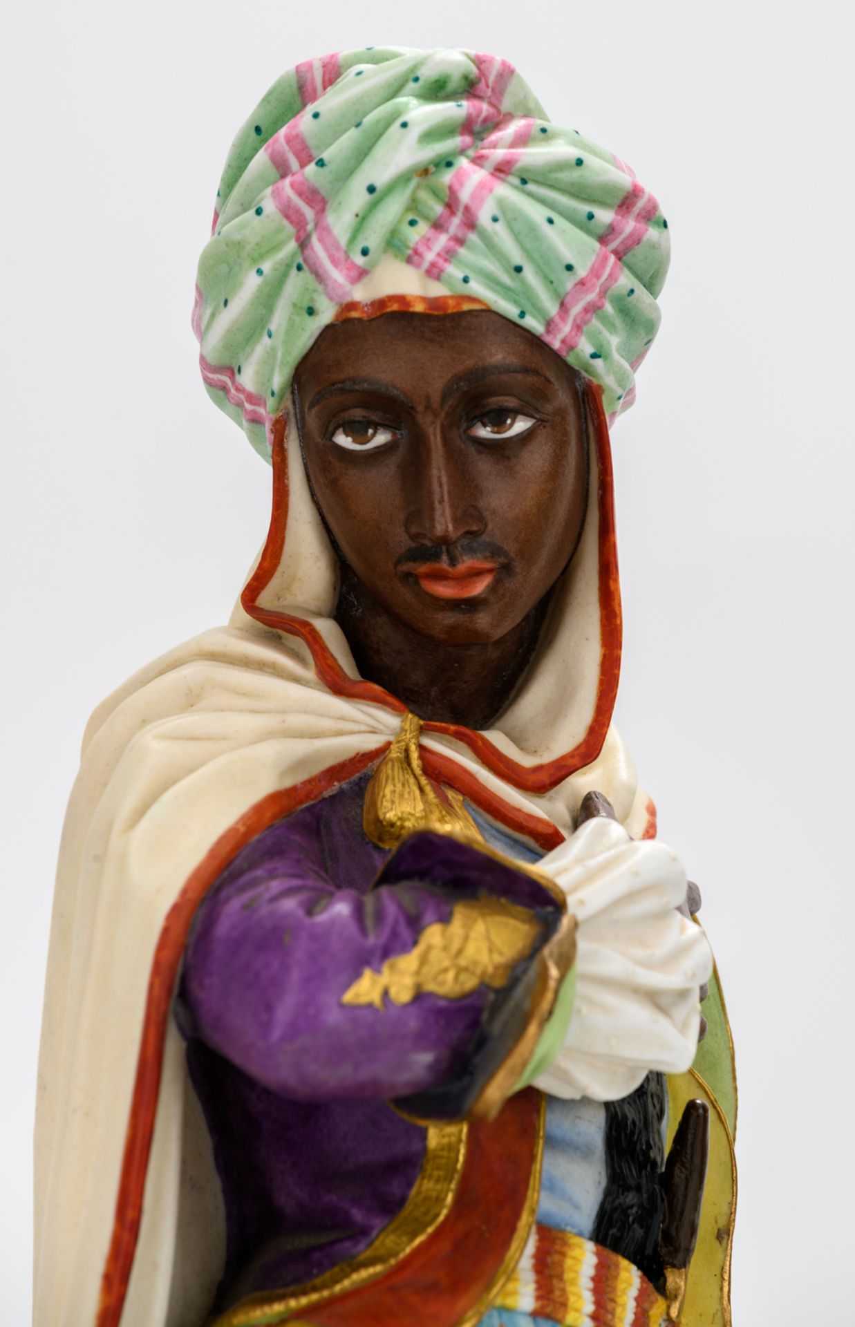 A polychrome decorated biscuit Moorish couple, marked J.G. (Jean Gille - Paris - active 1840- - Image 11 of 11
