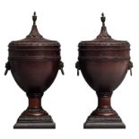 A pair of Regency style tobacco jars, H 32 cm