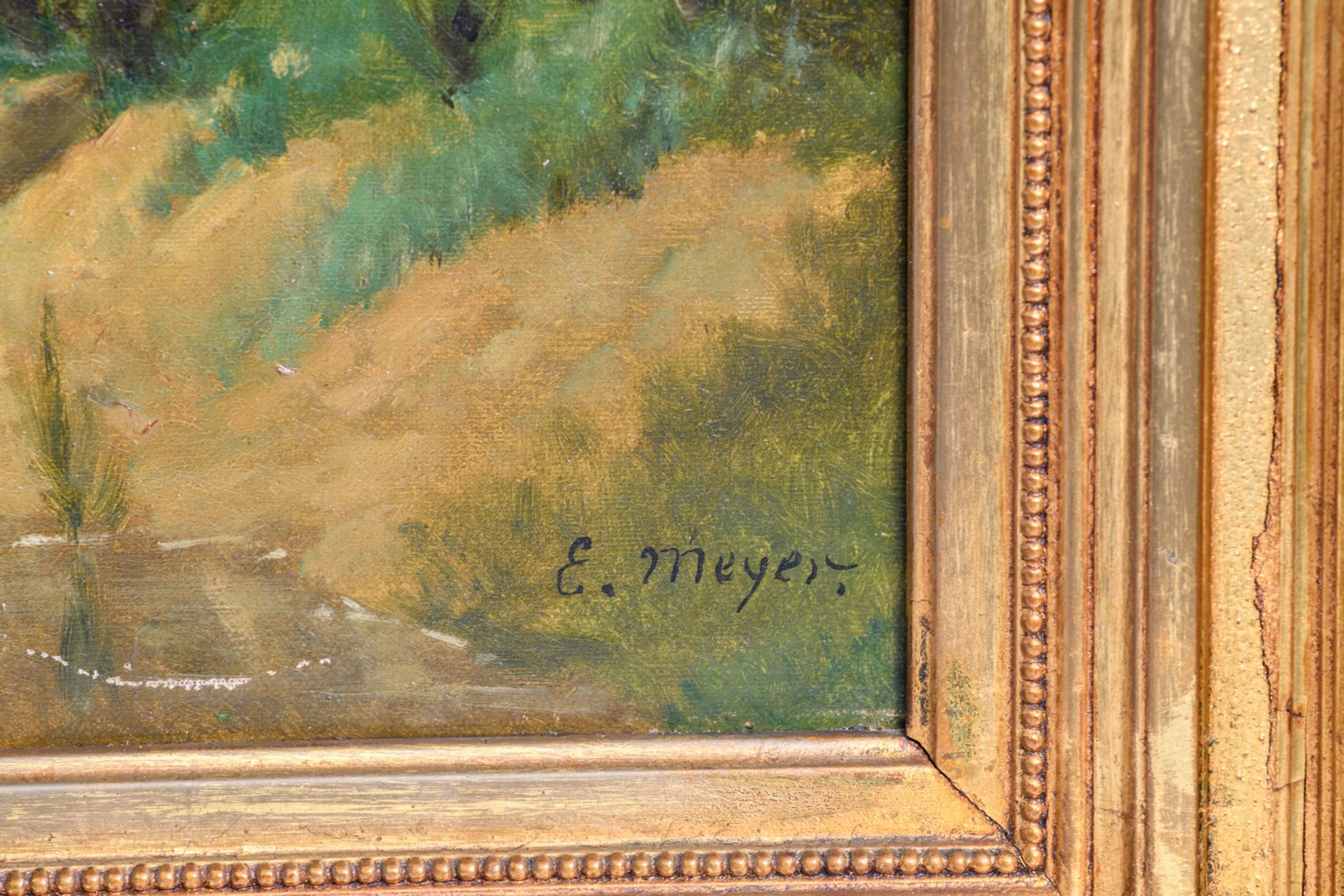 Meyer E., the deserved punishment, oil on canvas, 50 x 67 cm - Bild 4 aus 4