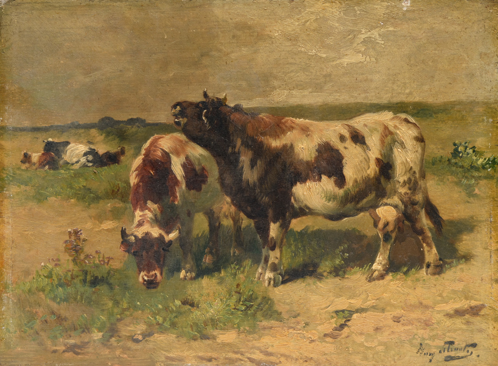 Schouten H., cattle in a landscape, oil on panel, 24 x 32,5 cm