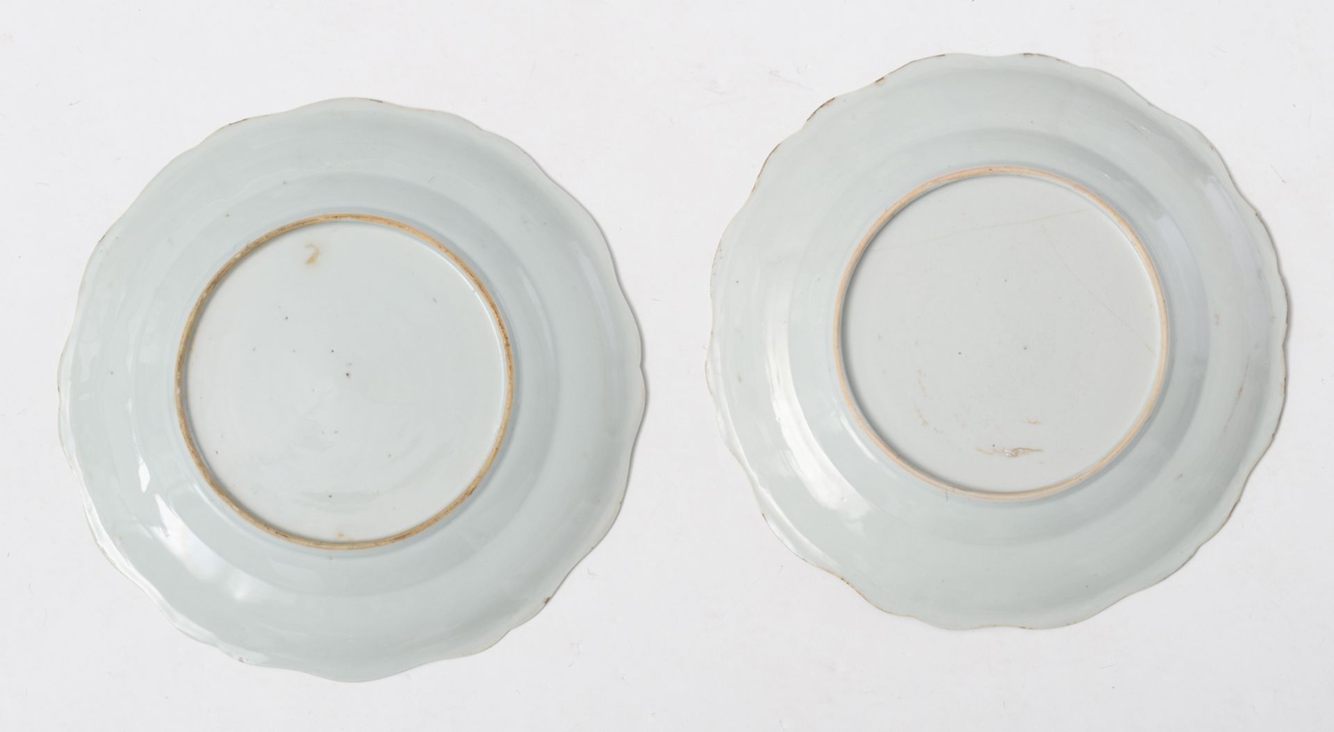 Two Chinese famille rose export porcelain plates, decorated with flower branches and two ditto - Image 3 of 3