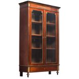A late 19thC Neoclassical mahogany brass mounted library bookcase, H 224 - W 134,5 - D 48 cm