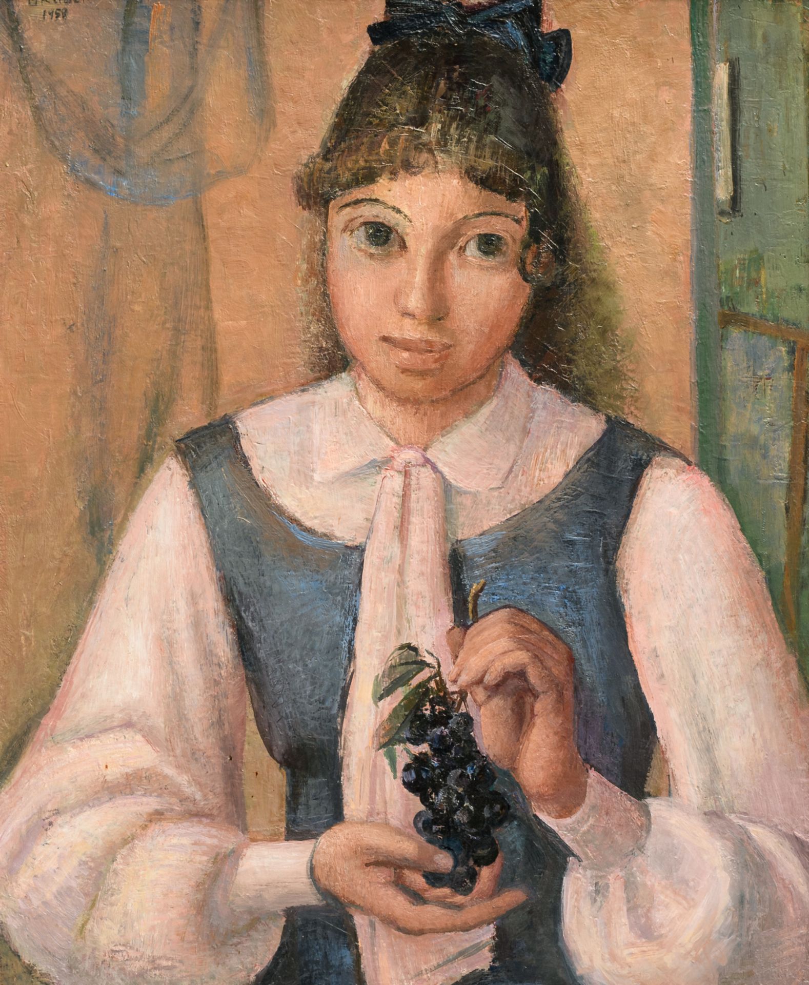 Gruber I., 'Ein Mädchen mit der Traube', oil on canvas, dated 1959, 61 x 74 cm